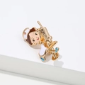 Cartoon enamel nurse brooch pin with syringe, gold-tone metal gift for medical staff - Nurse with Syringe