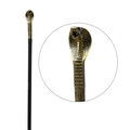 Ancient gold cobra head scepter with black staff for Halloween or cosplay props - Cobra Scepter
