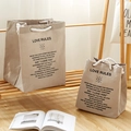 Large khaki cotton canvas laundry storage bag with white rope handles and LOVE RULES print - 36x34x49cm / Grey Black Love-Large