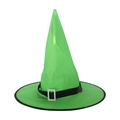 Green Halloween glowing witch hat with black ribbon and silver buckle for party decor - One Size / Non-glowing Silver Buckle Green