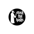 Plague doctor enamel pin with Wash Thy Hands gothic text and raven beak design - XZ2883-Wash Thy Hands Round