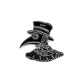 Gothic plague doctor enamel pin with silver metal outline and iconic black crow mask design - XZ1573-Simple Dark Silhouette