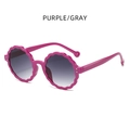Lunettes de soleil enfant avec monture ondulée violette et verres dégradés gris - Violet/Gris