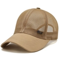 Berretto da baseball in rete kaki traspirante per uomo con logo Sport in metallo - Regolabile / Cachi