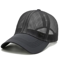 Berretto da baseball estivo in mesh grigio scuro da uomo con logo sportivo in metallo - Regolabile / Grigio