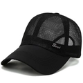 Berretto da baseball nero traspirante da uomo con logo in metallo sportivo estivo - Regolabile / Nero