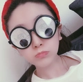 Lunettes marguerites rigolotes avec yeux mobiles et monture ronde pour accessoires photo - Oeil Mobile