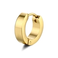 Poliertes goldfarbenes Edelstahl-Creolen mit breitem, glattem, minimalistischem Design - Gold
