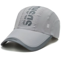 Grey quick-dry mesh baseball cap for sports and sun protection with letter printing - Light Gray