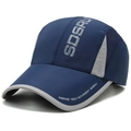 Navy blue quick-dry baseball cap with gray mesh panels and SDSRUI printed text - Adjustable / Navy Blue