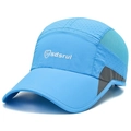 Sky blue quick-dry baseball cap with breathable mesh panels and reflective side strips - Adjustable / Sky Blue