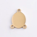Conector ovalado dorado pulido de 3 vías con tres anillos para collares y pendientes diy - Dorado