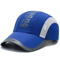 Cappello da baseball per bambini blu navy in tessuto tecnico traspirante con stampa sportiva - Regolabile / Blu Reale