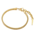 Bracelet élégant en acier inoxydable doré avec chaîne serpent et fermoir mousqueton - Or (KB154962-KFC)