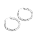 Aros de 30mm plateados y retorcidos hechos de acero de titanio minimalista duradero - Plata (KE102568-KFC)