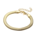 Sleek gold snake bone chain bracelet in titanium steel with adjustable lobster clasp - 6mm / Gold