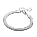 Bracciale a catena serpente minimalista in acciaio inossidabile lucido con chiusura a moschettone - 6mm / Color Acciaio