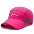 Berretto sportivo per bambini asciugatura rapida rosa con pannelli grigi e fori traspiranti - Regolabile (52-54cm) / Rosa Rosso