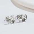 Minimalist silver hollow geometric heart earrings made of stainless steel for women - Steel