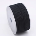 Black 3mm braided pineapple cord on a white plastic spool for jewelry and DIY crafts - Black