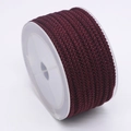 3mm dark red pineapple braided cord roll for DIY jewelry making and bracelets - Reddish Brown
