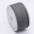 3mm gray pineapple braided cord roll for DIY jewelry making on white spool - Silver Grey