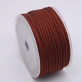 3mm braided pineapple cord for jewelry DIY in reddish brown finish on white spool - Brown