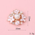 Creative 25mm pearl flower charm with rhinestones and gold base for DIY phone cases - D681 Pearl Flower (Style 12)