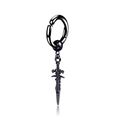 Vintage punk black metal earring featuring a dangling sword pendant in a street style look - Ear Clip / 1PC / Black