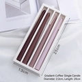 Set of four gradient brown taper candles in a minimalist box, 2.2cm diameter and 25cm long - Combination Pack (CITTA) / Gradient Coffee (Vanilla Cream)