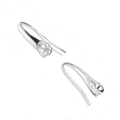 S925 Sterlingsilber Ohrhaken für Perlen-DIY-Schmuckzubehör in glänzendem Silber - 5mm Tablett/Paar / Silber