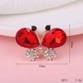 Macro shot of red butterfly rhinestone accessory with size 33mm and 24mm dimensions - D971 Crystal Butterfly (Red)