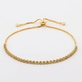 Detail of gold adjustable tennis bracelet with yellow cubic zirconia and slider clasp - Green Zircon 2.5mm Bracelet