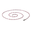 Titanium steel necklace with pink resin beads and lobster clasp in spiral layout - 500mm*2mm / Pink