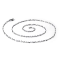 Minimalist silver steel chain necklace featuring white resin beads in a spiral layout - 500mm*2mm / White