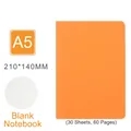 Orange A5 notebook with blank pages, 210x140MM size, 30 sheets for writing and sketching - A5 Blank Notebook / Orange