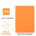 Orange A6 Lined Notebook with 30 Sheets 60 Pages for Office and Students - A6 Lined Notebook / Orange