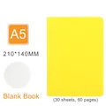 Yellow A5 notebook 210x140mm with 60 blank pages and stitched binding for students - A5 Blank Notebook / Yellow