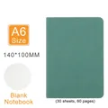 A6 size blank notebook with dark green textured cover 140x100mm 60 pages stationery - A6 Blank Notebook / Green