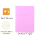 Pink B5 lined notebook with 30 sheets 60 pages in size 260x185mm for students and office - B5 Lined Notebook / Purple