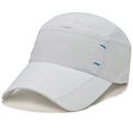 White quick-dry baseball cap with breathable perforations and blue contrast stitching - Adjustable / White