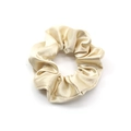 Classico elastico per capelli in raso color champagne con morbida trama in seta - Bianco Sporco