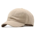 Gorra de béisbol de lona de algodón caqui de ala corta estilo minimalista unisex - Beige / Ajustable