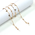 Elegant gold butterfly glasses chain with metal links and silicone anti-slip loops - Butterfly Design / Gold