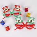 Sparkly Christmas eyewear set with festive elf hats and colorful gift boxes decor - CHYJ-23 Mini Top Hat Decorative Glasses