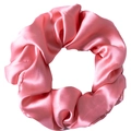 Pink 3.5cm mulberry silk scrunchie with smooth satin finish and elegant folds - Rose Red