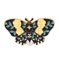 Black Yellow Teal Floral Butterfly