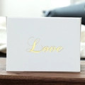 Elegant white greeting card featuring gold foil Love text for special occasions - Love Bronzing Greeting Card (371-E)