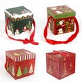Variety of festive Christmas gift boxes featuring Santa, reindeer and snowman patterns - Single Small Size Gift Box