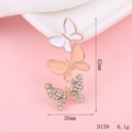 Détails de breloques papillons à trois niveaux en émail et strass pour bijoux DIY - D139 Trois papillons